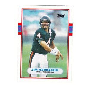 Jim Harbaugh 1989 Topps Rookie card #91T Head Coach Mint San Diego Chargers